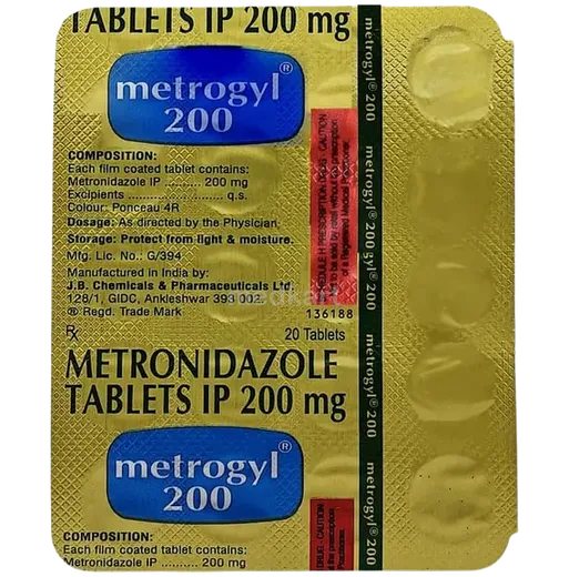 metrogyl 200mg tablet 20's